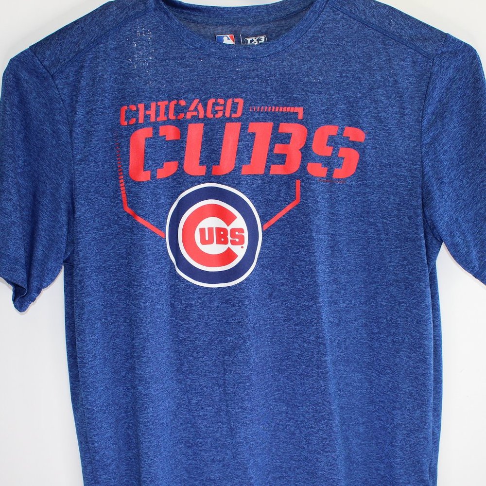 Chicago Cubs T-Shirt Men's XL Blue TX3 Cool Genuine MLB S/S Pullover Crewneck